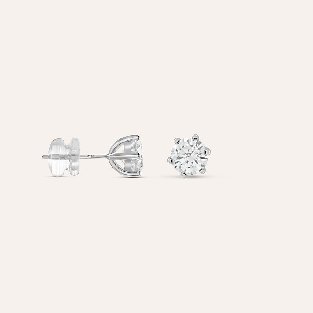 Orecchini Lobo Punto Luce Claire Oro Bianco Cubic Zirconia - Orecchini a Lobo Donna | Stroili