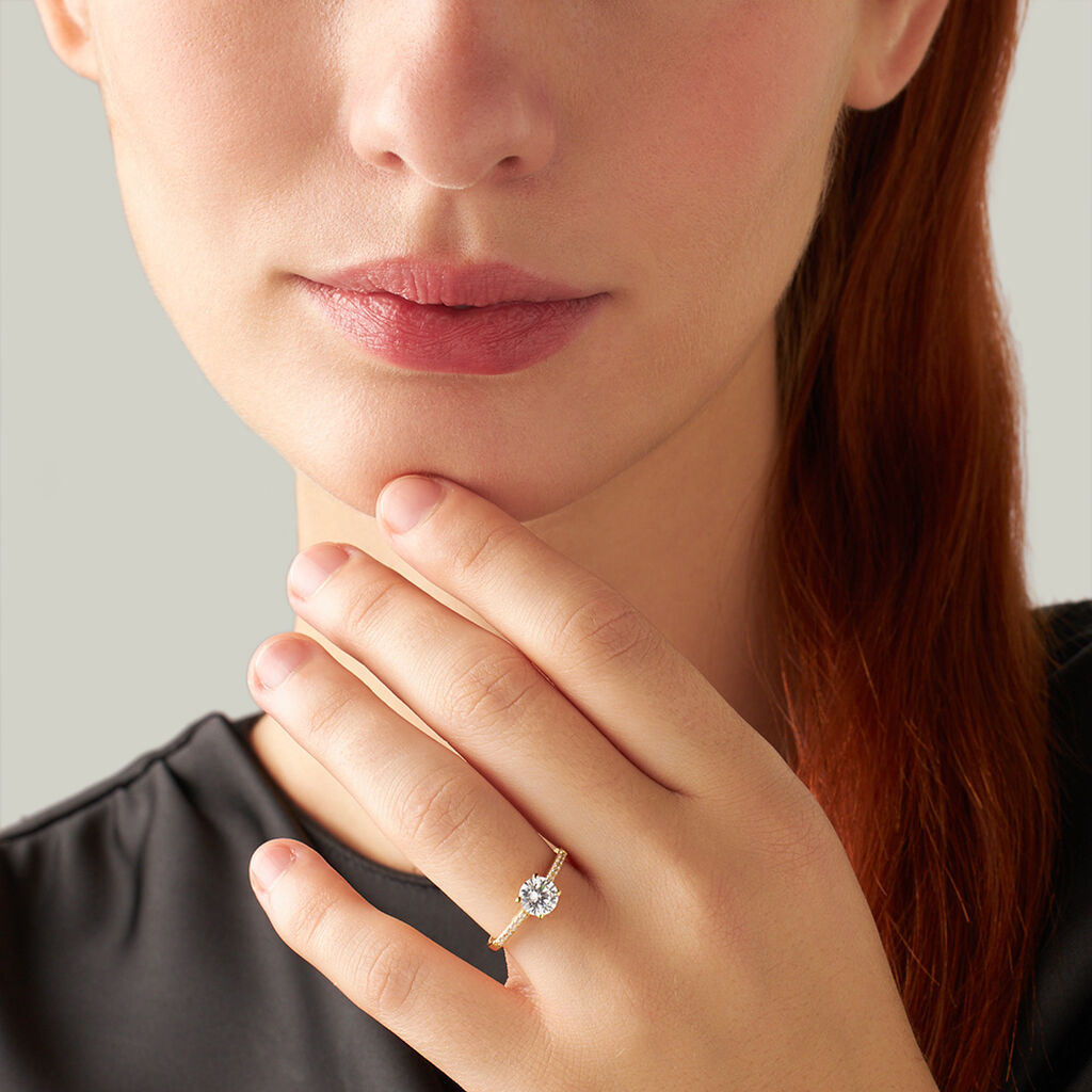 Anello Solitario Claire Oro Giallo Cubic Zirconia - Anelli con Pietre Donna | Stroili