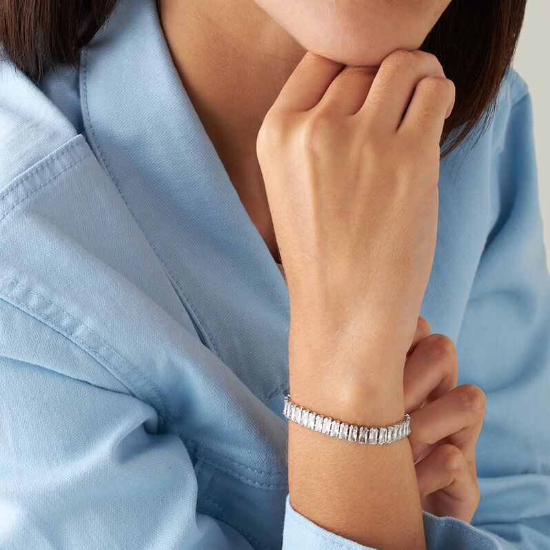 Bracciale Tennis Romantic Shine Metallo Cristallo - Bracciali Tennis Donna | Stroili