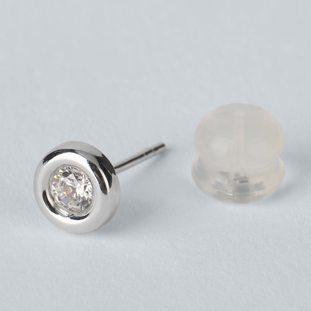 Orecchini Lobo Punto Luce Bon Ton Oro Bianco Cubic Zirconia - Orecchini a Lobo Donna | Stroili