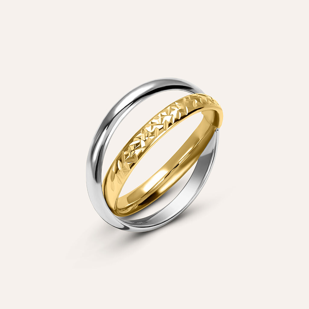 Anello Fascia Golden Lover Oro Bicolore