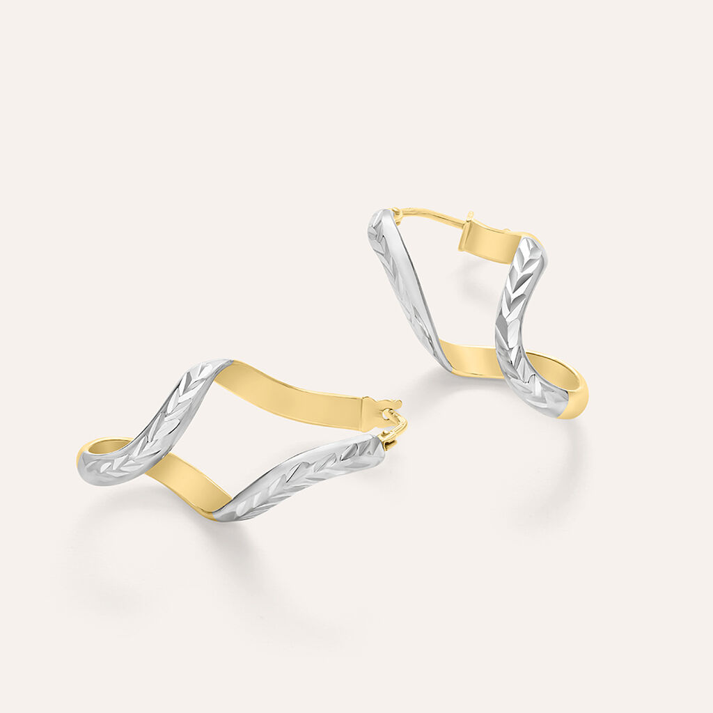 Orecchini A Cerchio Golden Lover Oro Bicolore