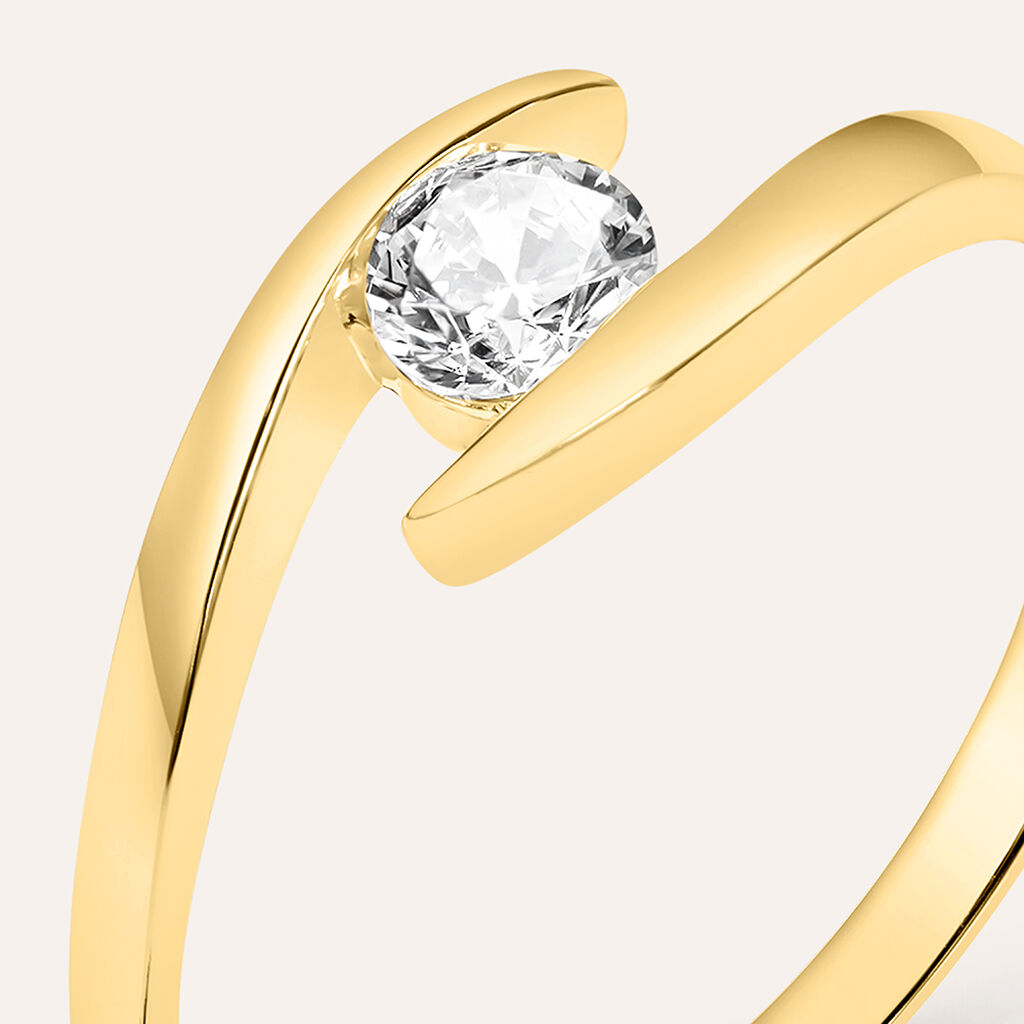 Anello Solitario Claire Oro Giallo Cubic Zirconia - Anelli con Pietre Donna | Stroili