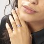 Anello Trilogy Am&eacute;lie Oro Bianco Topazio Cubic Zirconia