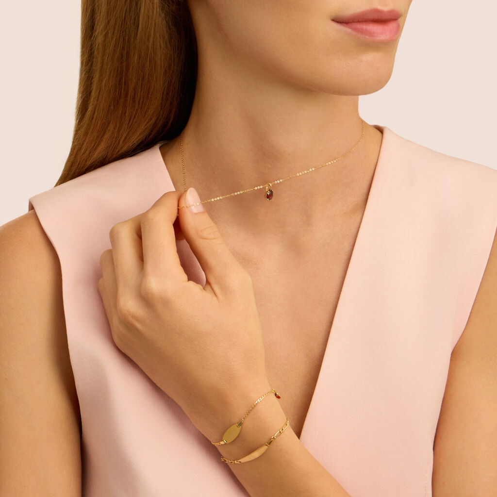 Collana Amélie Oro Giallo Granato Mozambico