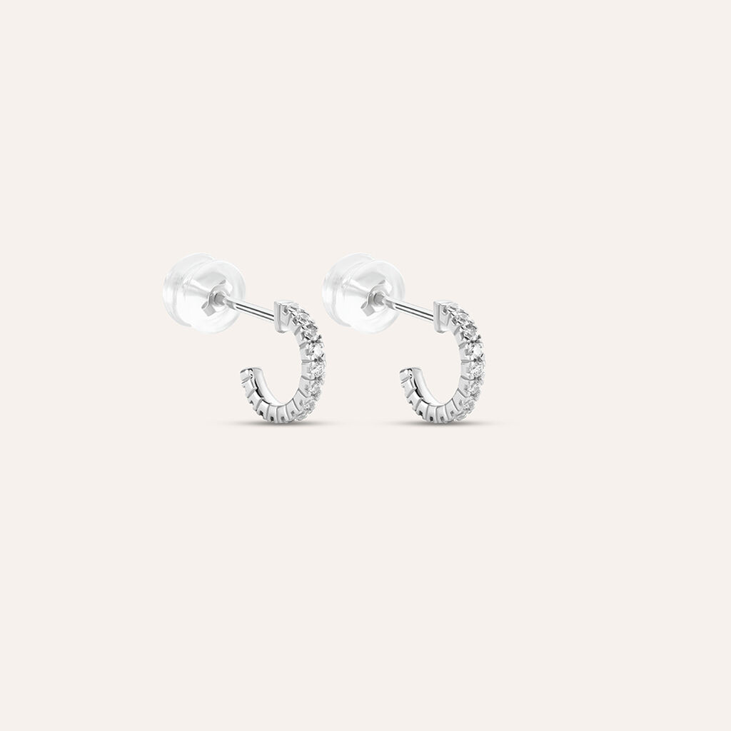 Orecchini A Cerchio Claire Oro Bianco Cubic Zirconia