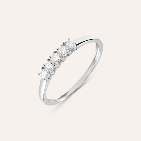 Anello Riviere Grace Oro Bianco Diamante - Anelli Riviere Donna | Stroili