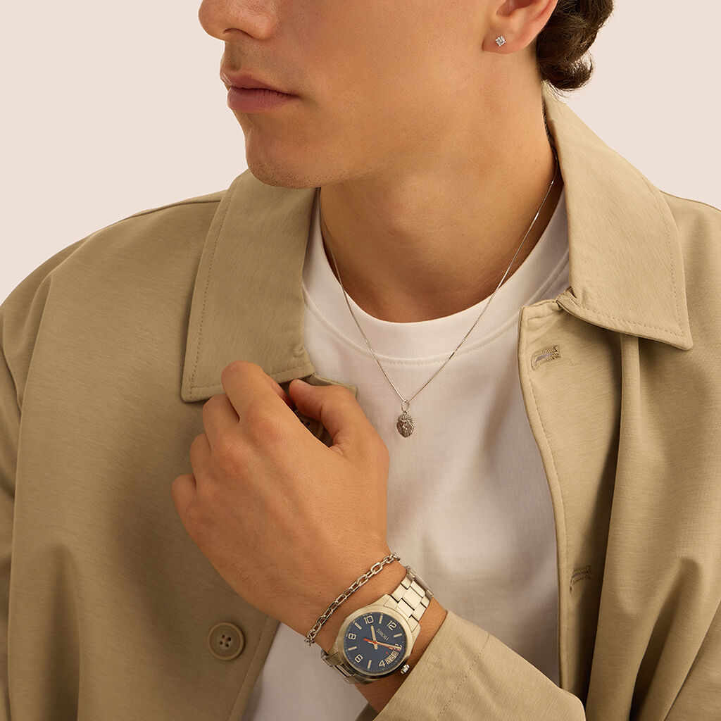 Orecchini Lobo Punto Luce Gentleman Argento Rodiato Cubic Zirconia