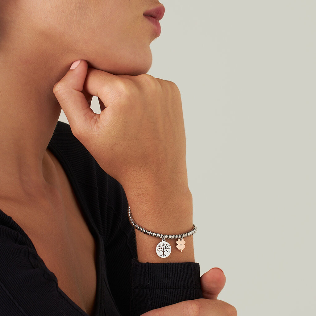 Bracciale Lady Chic Acciaio Bicolore Bianco / Rosa Cristallo - Bracciali Donna | Stroili