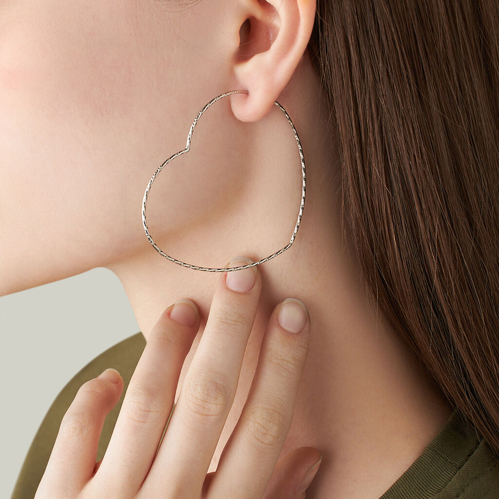 Mono Orecchino A Cerchio Silver Collection Argento Rodiato