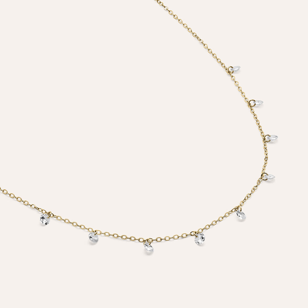 Collana Multi Punto Luce Golden Dream Placcato Oro Giallo Cubic Zirconia