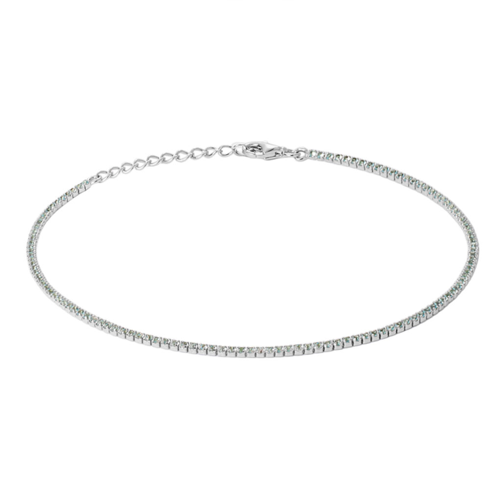 Cavigliera Silver Rainbow Argento Rodiato Cubic Zirconia