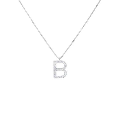 Collana Diamond Letters Oro Bianco Diamante - Collane Donna | Stroili