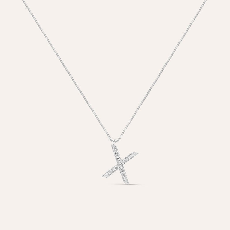Collana Diamond Letters Oro Bianco Diamante - Collane Donna | Stroili