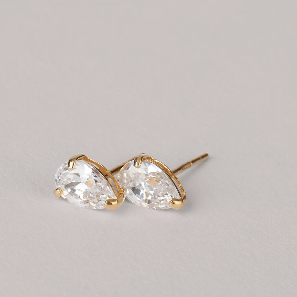 Orecchini Lobo Punto Luce Bon Ton Oro Giallo Cubic Zirconia - Orecchini a Lobo Donna | Stroili