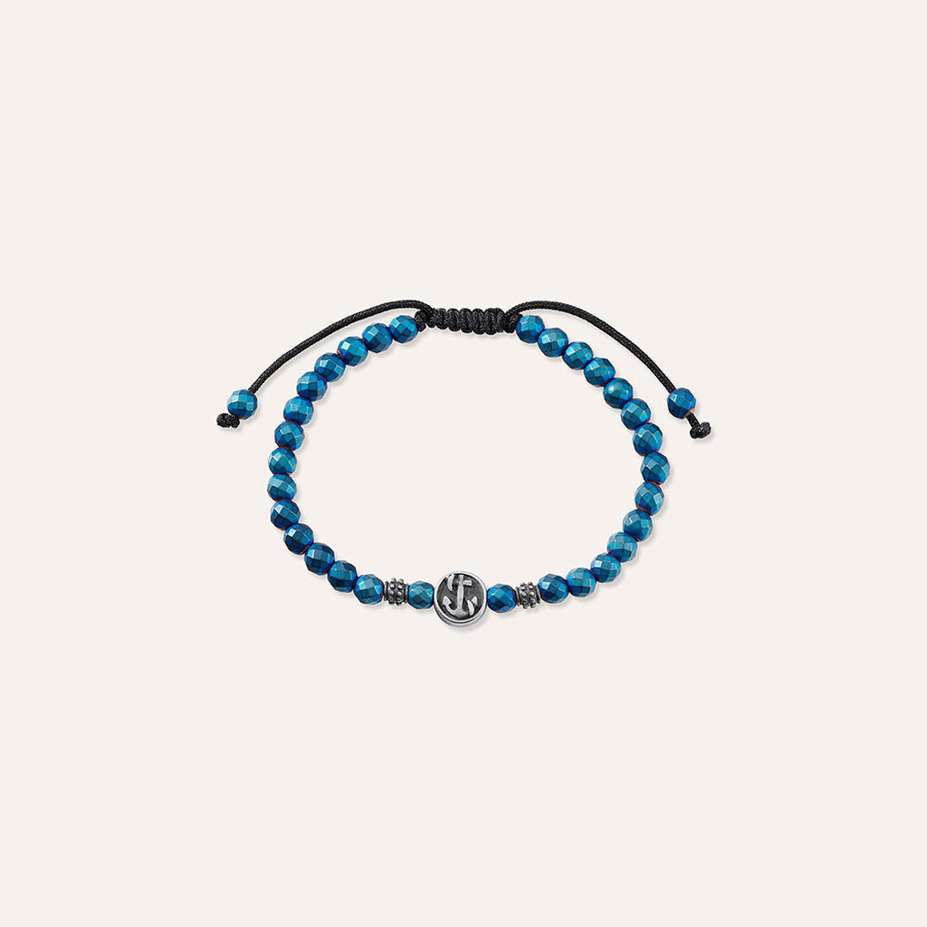 Bracciale Man Code Acciaio Bicolore Bianco / Nero Ematite