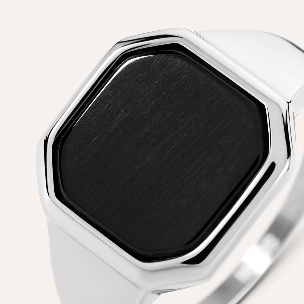 Anello Chevalier Man Code Acciaio Onice