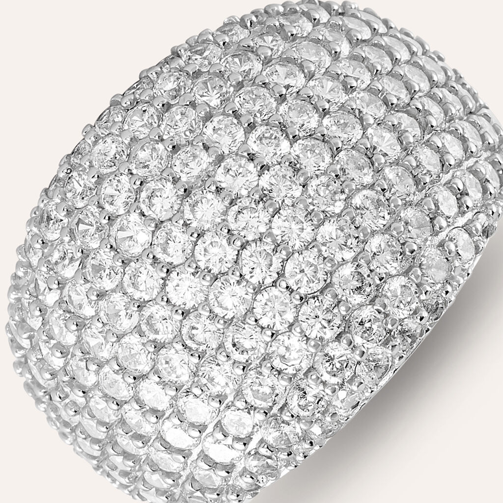 Anello Fascia Silver Shine Argento Rodiato Cubic Zirconia