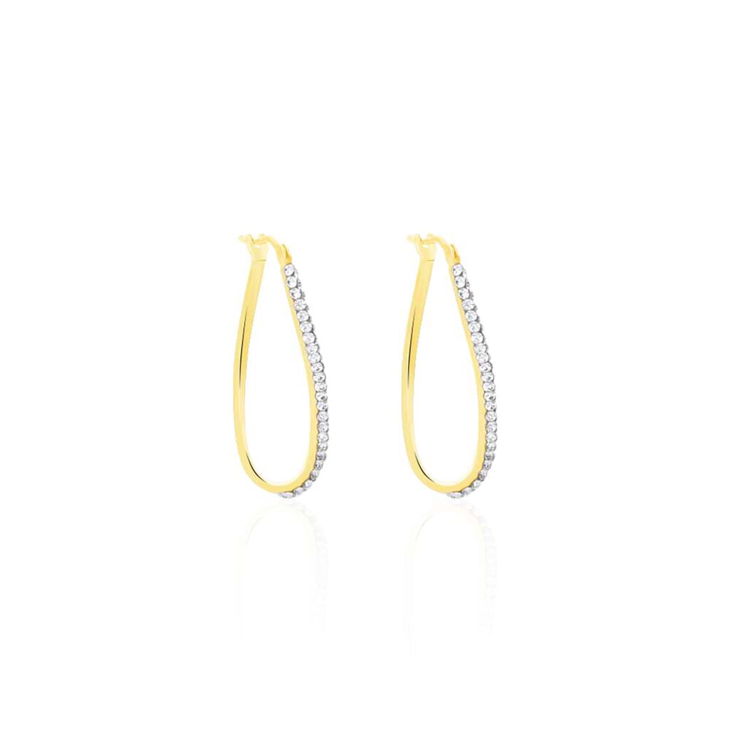 Orecchini A Cerchio Toujours Oro Giallo Cristallo - Orecchini a Cerchio Donna | Stroili