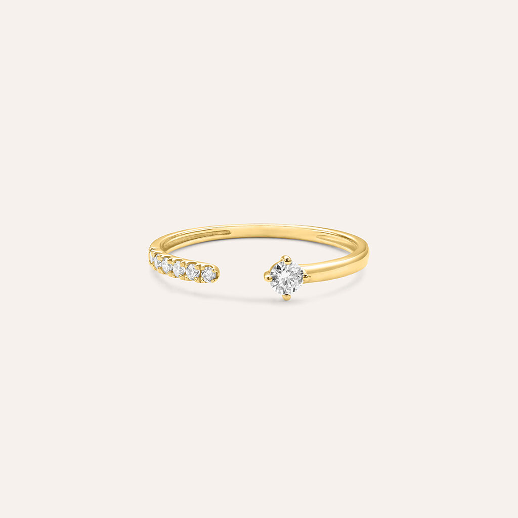 Anello Contrarie Diamade Glam Oro Giallo Diamante Lab-Grown