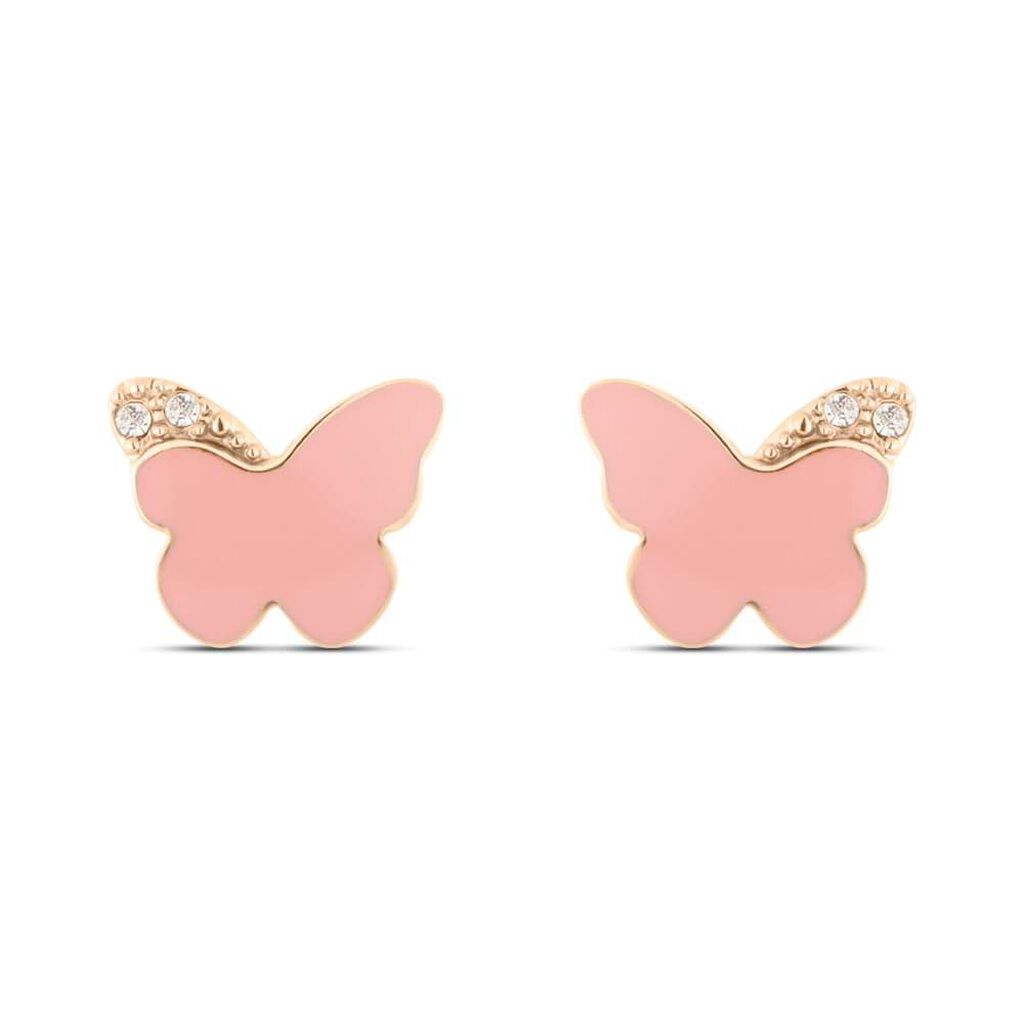 Orecchini Lobo Lady Sweet Acciaio Rosa Cristallo - Orecchini a Lobo Donna | Stroili