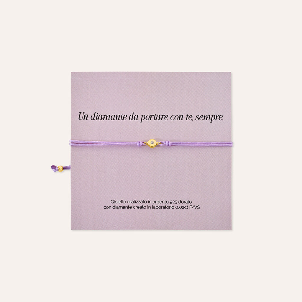 Bracciale Punto Luce Silver Diamonds Argento Dorato Diamante Lab-Grown