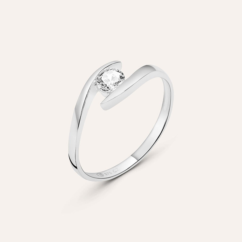 Anello Solitario Claire Oro Bianco Cubic Zirconia