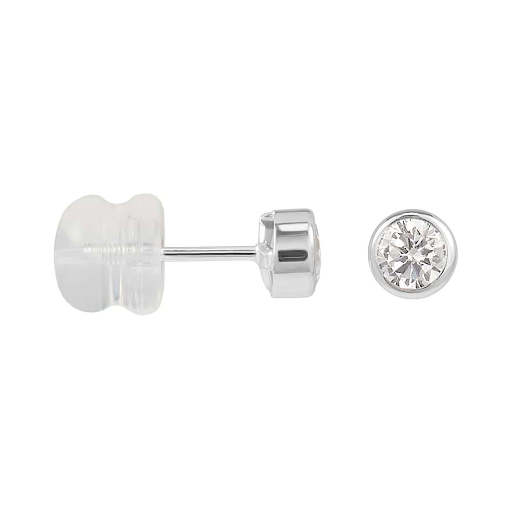 Orecchini Lobo Punto Luce Bon Ton Oro Bianco Cubic Zirconia - Orecchini a Lobo Donna | Stroili