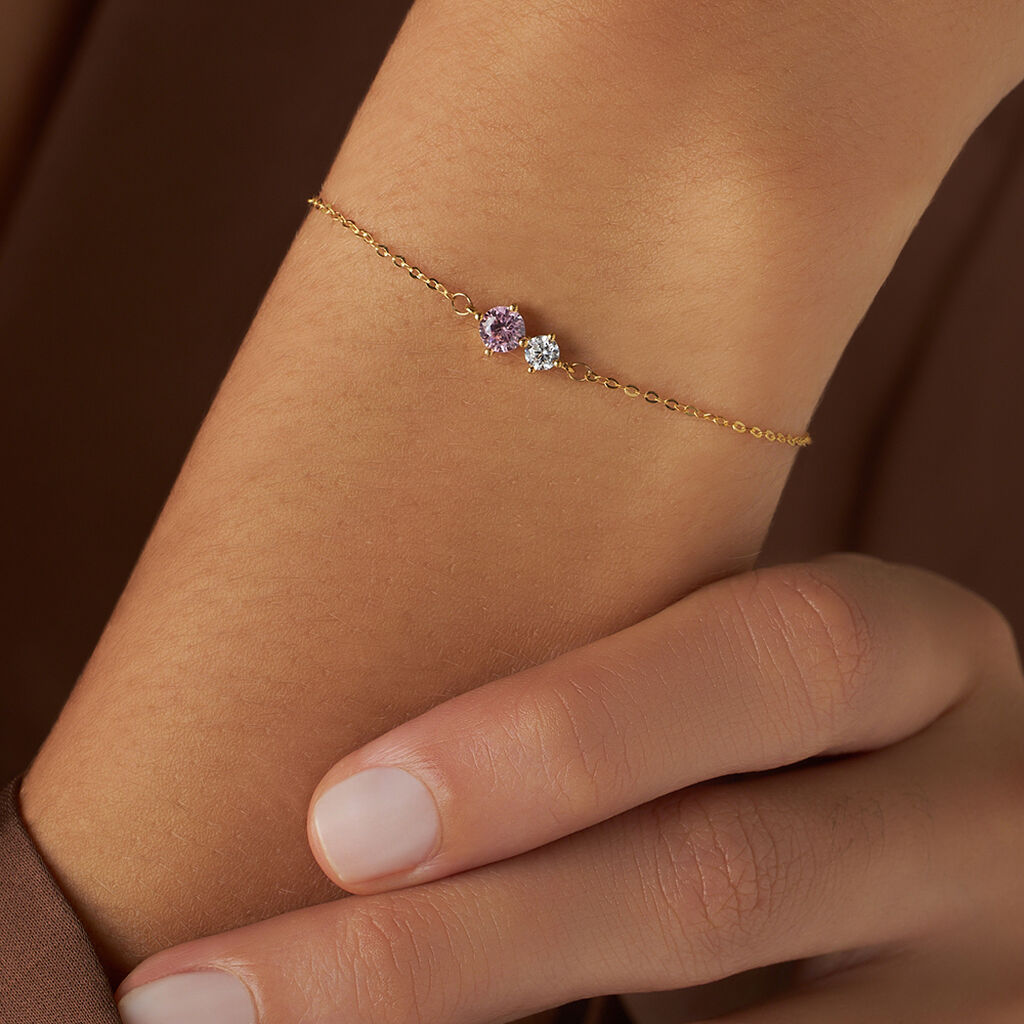 Bracciale Doppio Punto Luce Claire Oro Giallo Cubic Zirconia - Bracciali Amicizia Donna | Stroili