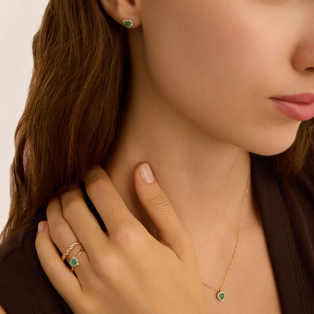 Orecchini Lobo Charlotte Oro Giallo Smeraldo Diamante