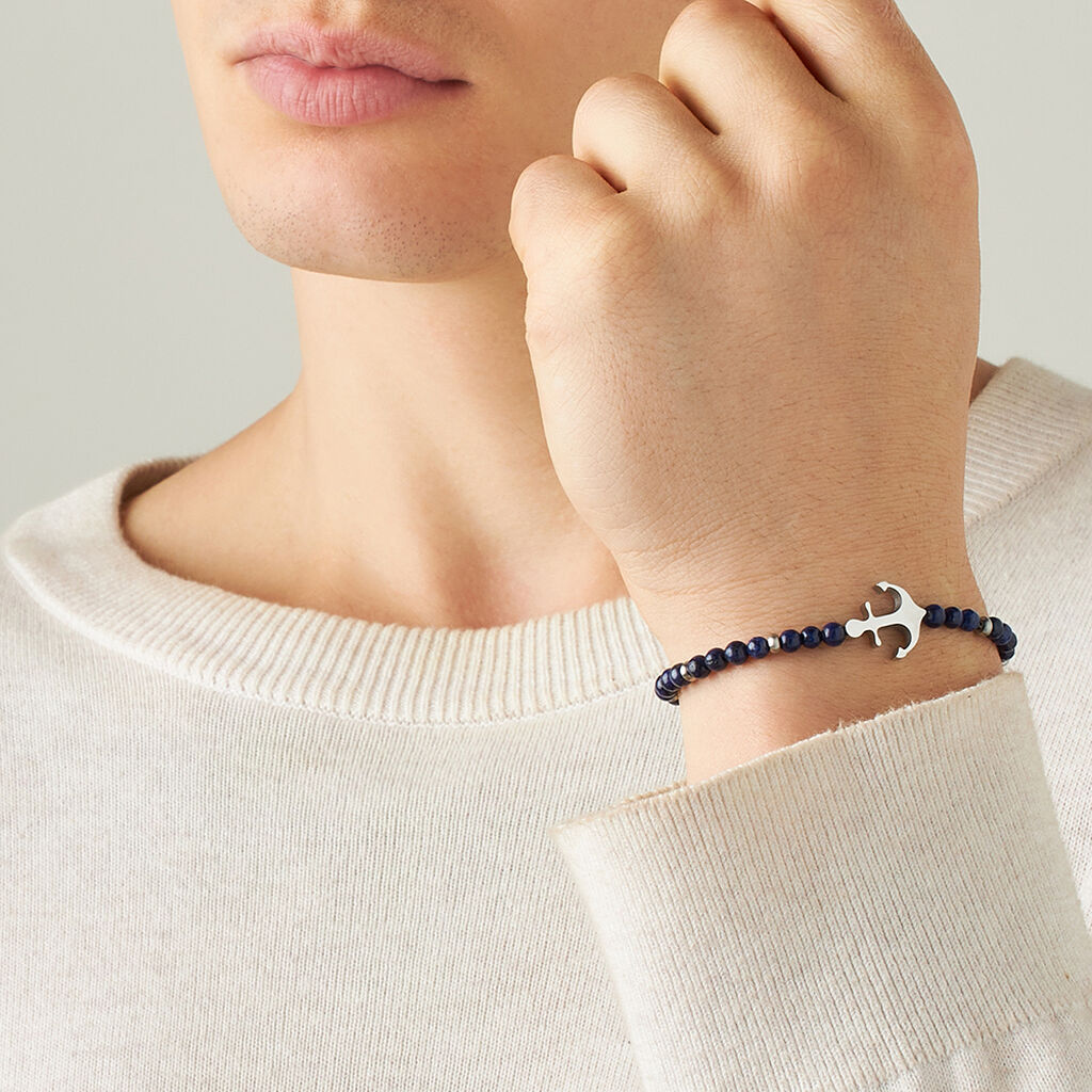 Bracciale Man Code Acciaio Lapislazzuli - Bracciali Uomo | Stroili