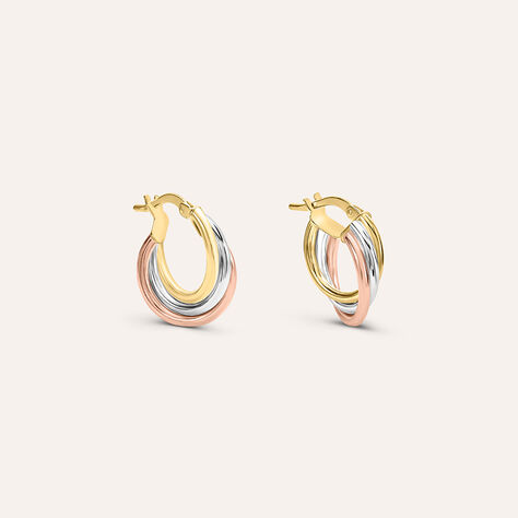 Orecchini A Cerchio Toujours Oro Tricolore - Orecchini a Cerchio Donna | Stroili