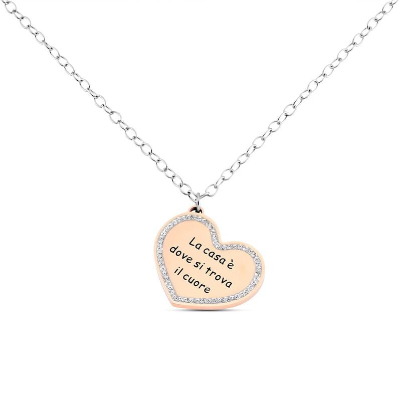 Collana Sunrise Acciaio Bicolore Bianco / Rosa Cristallo - Collane Donna | Stroili