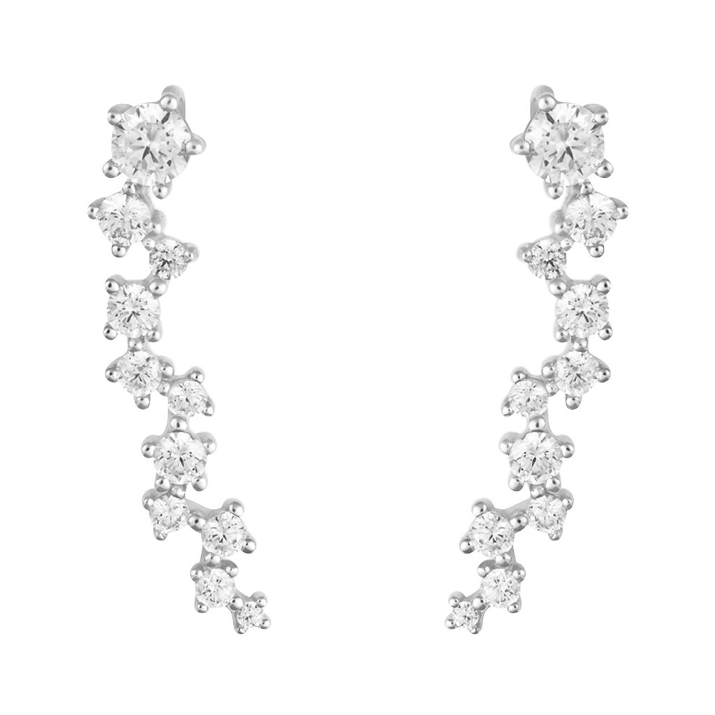 Orecchini Lobo Silver Elegance Argento Rodiato Cubic Zirconia - Orecchini a Lobo Donna | Stroili