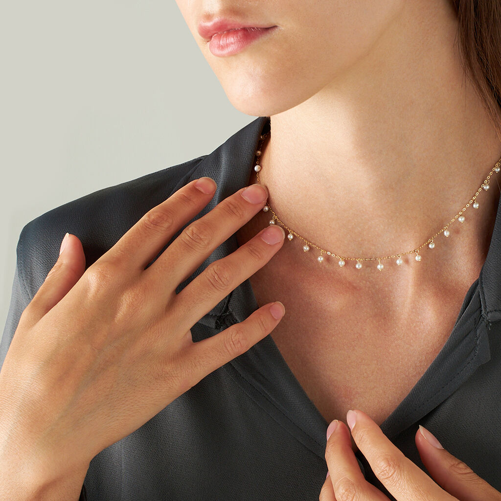 Collana Gabrielle Oro Giallo Perla D'Acqua Dolce - Collane Donna | Stroili