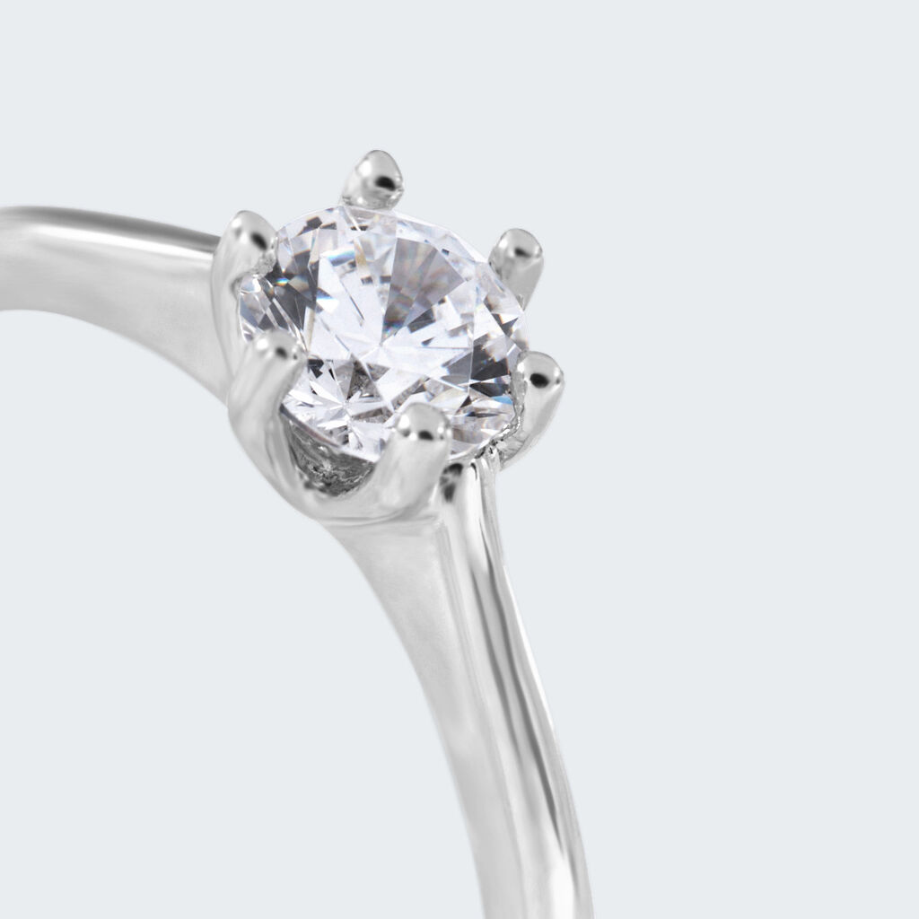 Anello Solitario Silver Elegance Argento Rodiato Cubic Zirconia