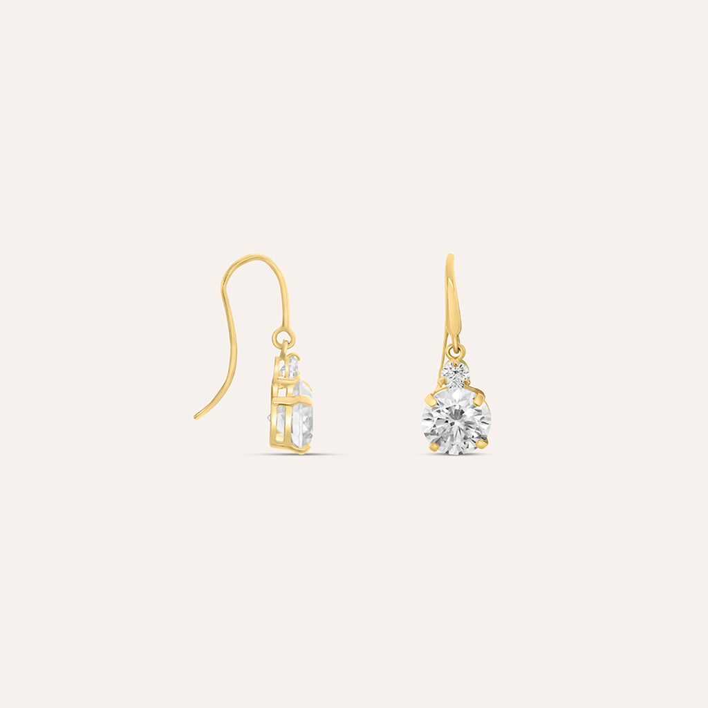 Orecchini Lobo Punto Luce Claire Oro Giallo Cubic Zirconia - Orecchini a Lobo Donna | Stroili