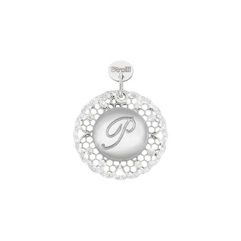 Lettera P. Charm in argento 925 rodiato e glitter - Charms  | Stroili