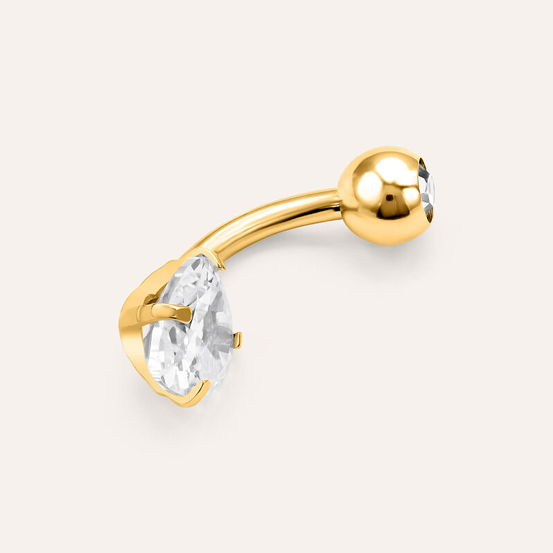 Piercing Ombelico Punto Luce Radiance Titanio Giallo Cubic Zirconia - Gioielli Donna | Stroili
