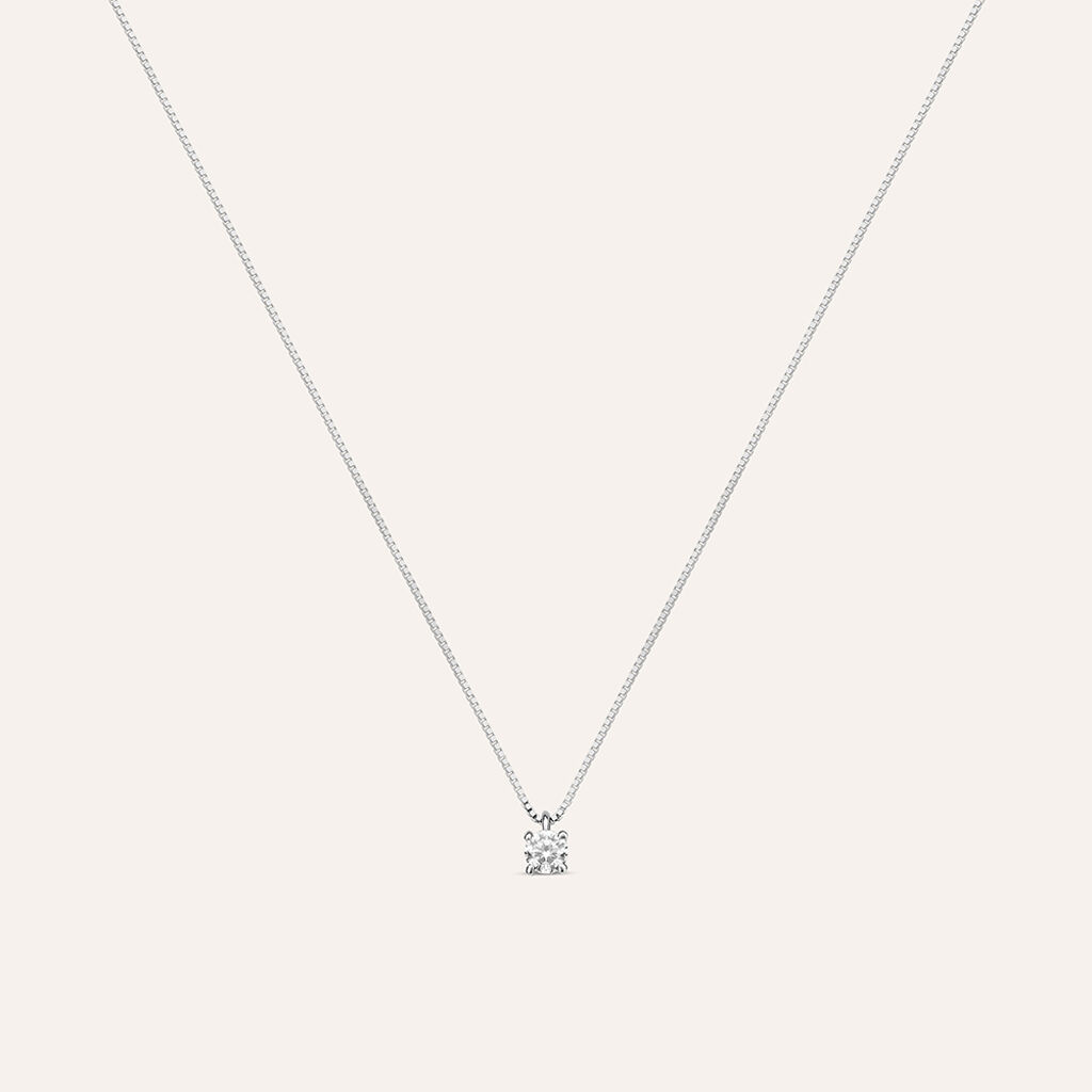 Collana Punto Luce Claire Oro Bianco Cubic Zirconia