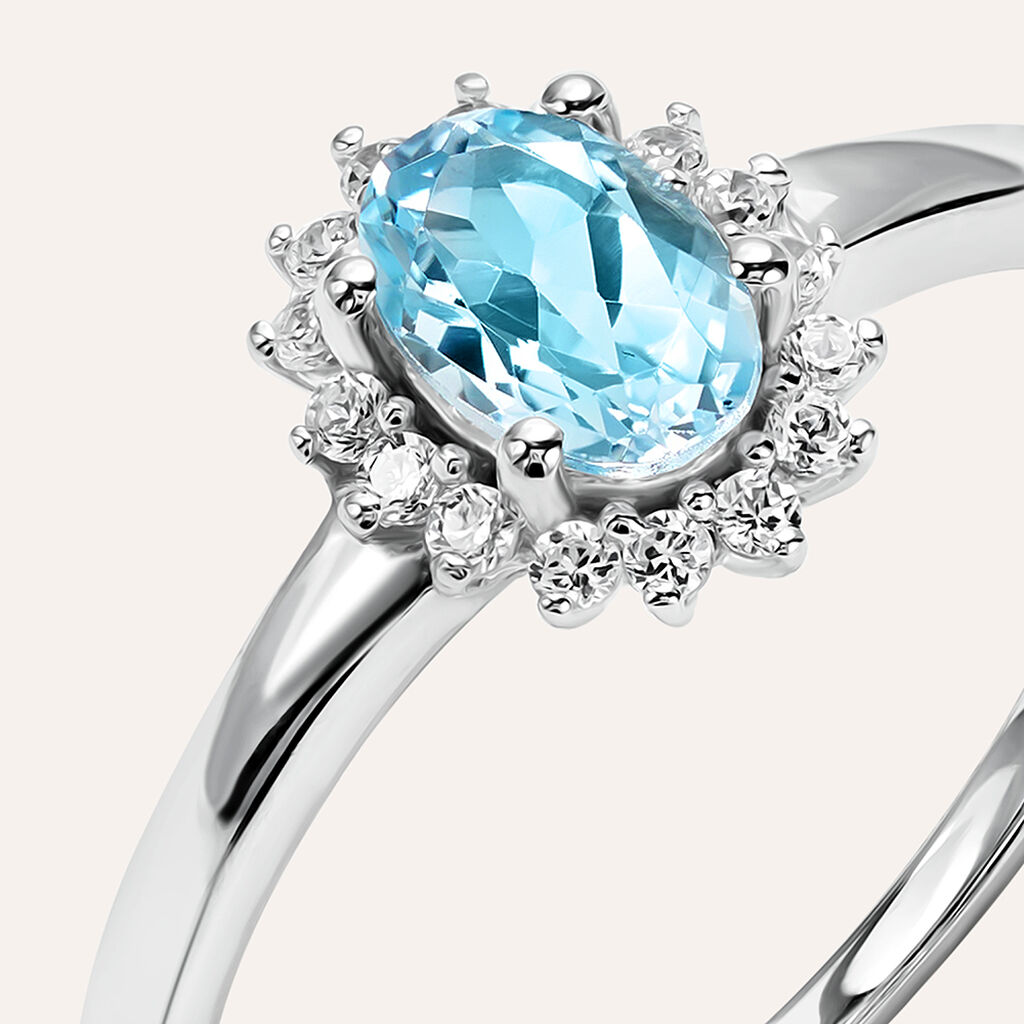 Anello Amelie Oro Bianco Topazio