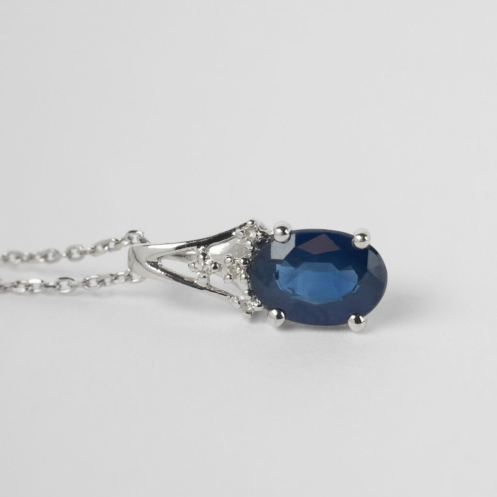 Collana Punto Luce Charlotte Oro Bianco Zaffiro Diamante - Collane Punto Luce Donna | Stroili