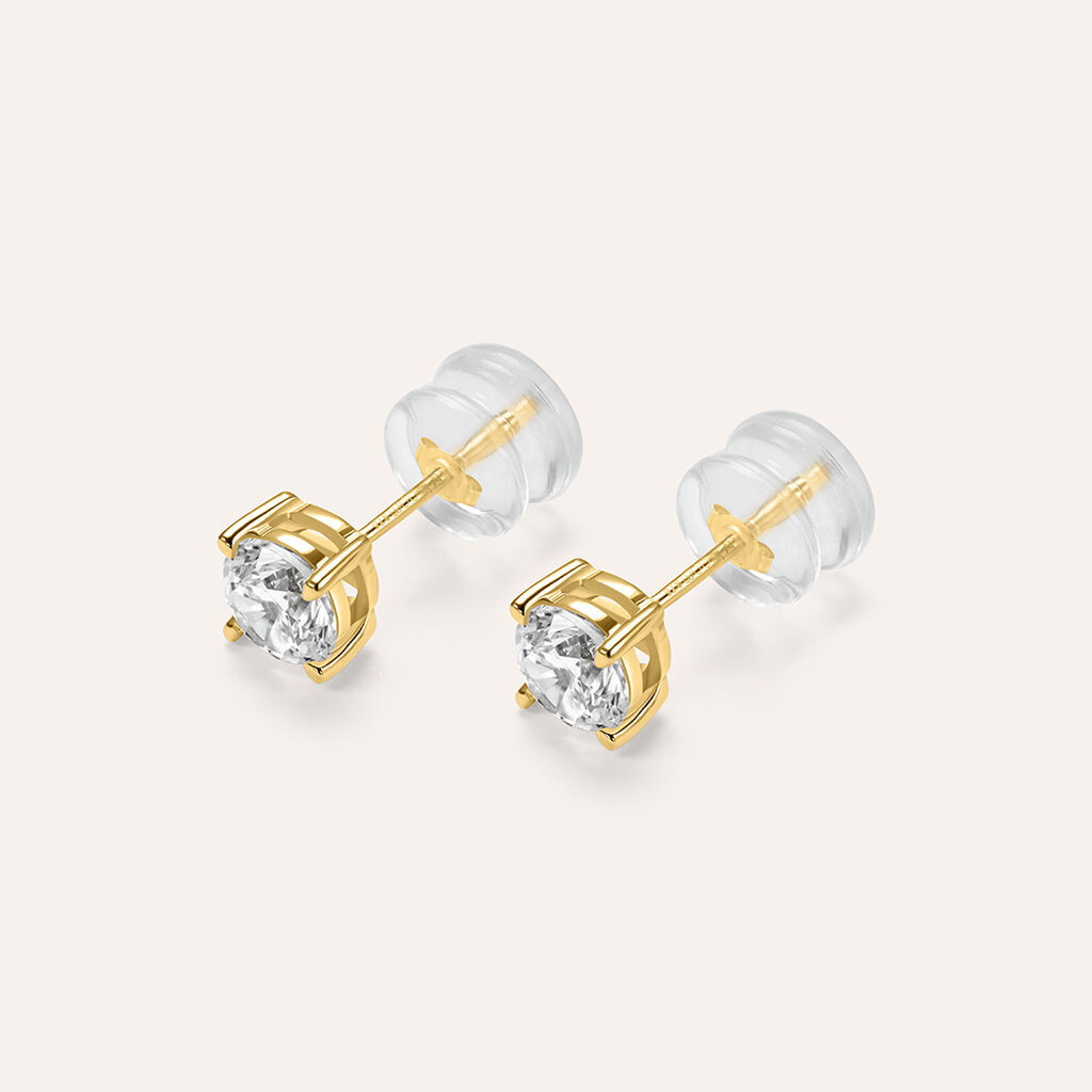 Orecchini Lobo Punto Luce Claire Oro Giallo Cubic Zirconia - Orecchini a Lobo Donna | Stroili