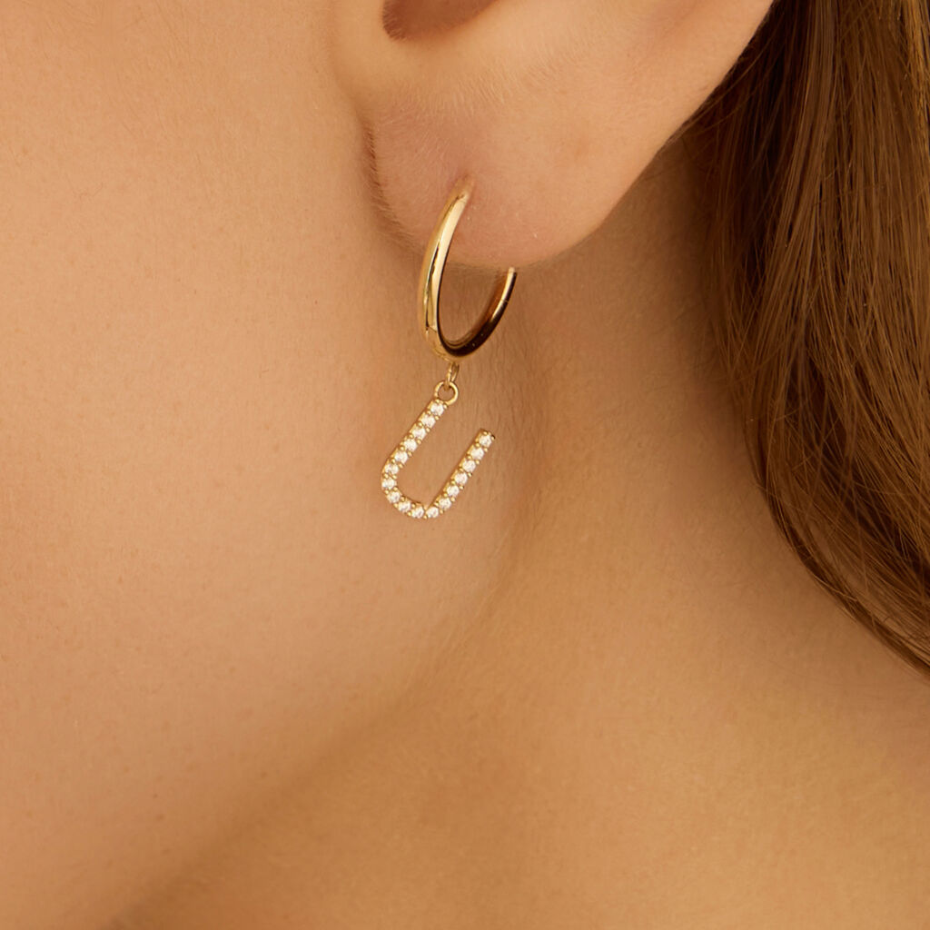 Mono Orecchino A Cerchio Toujours Oro Giallo Cubic Zirconia - Mono Orecchino Donna | Stroili