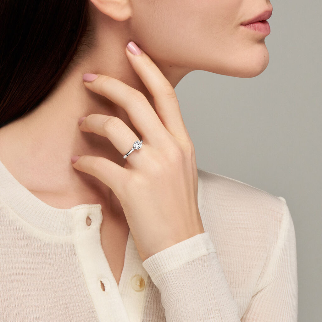 Anello Solitario Diamade Oro Bianco Diamante Lab-Grown - Anelli con Pietre Donna | Stroili
