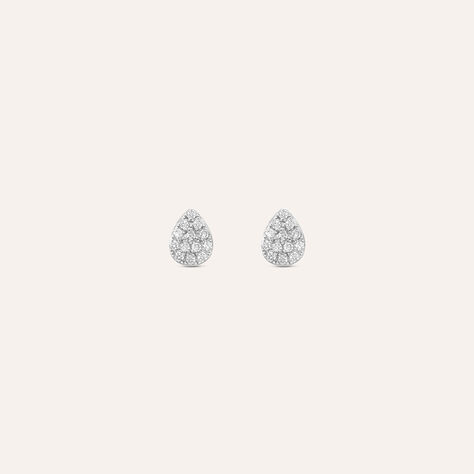 Orecchini Lobo Bon Ton Oro Bianco Cubic Zirconia - Orecchini a Lobo Donna | Stroili