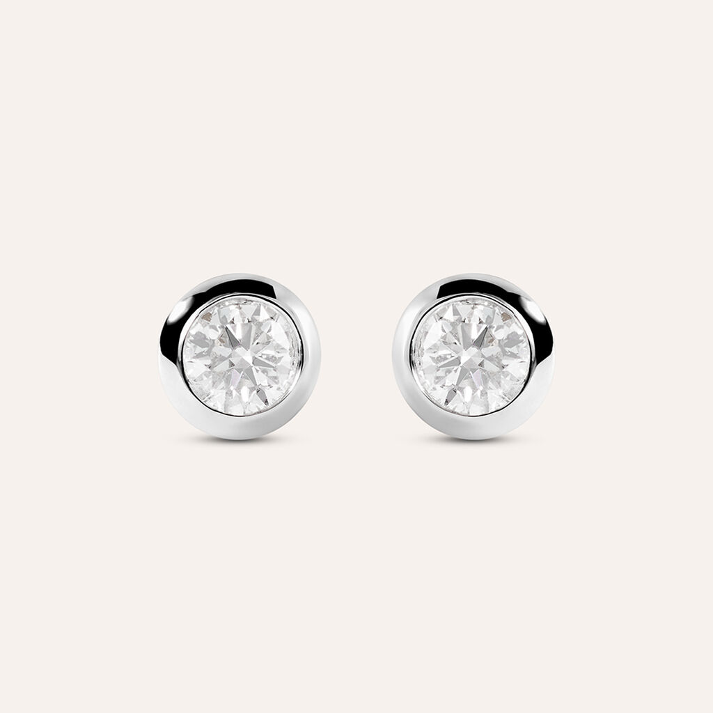 Orecchini Lobo Punto Luce Grace Oro Bianco Diamante