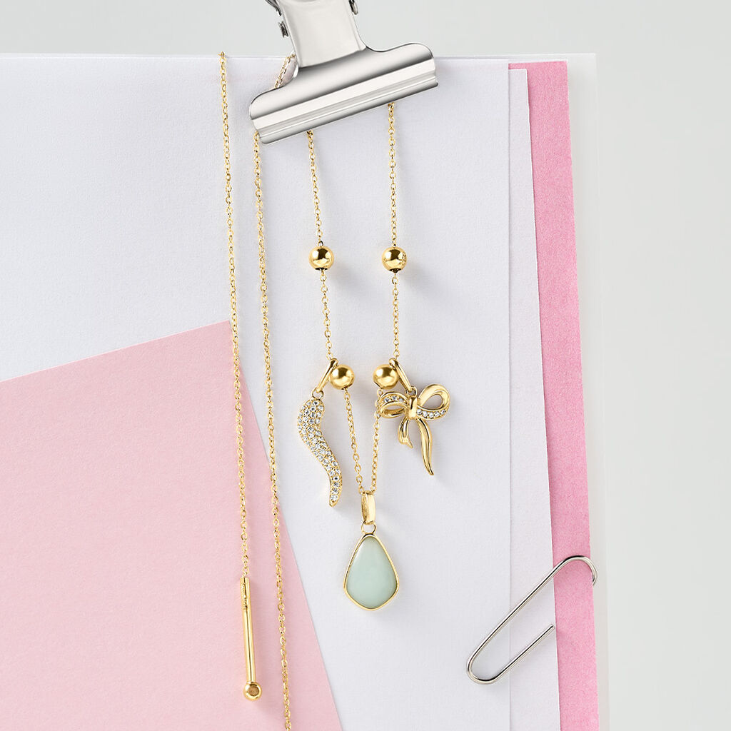 Pendente Po&egrave;me Oro Giallo Cubic Zirconia