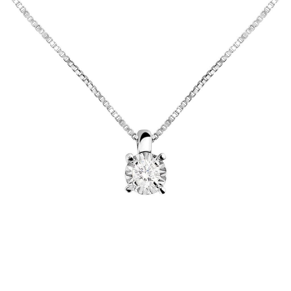 Collana Punto Luce Diamotion Oro Bianco Diamante