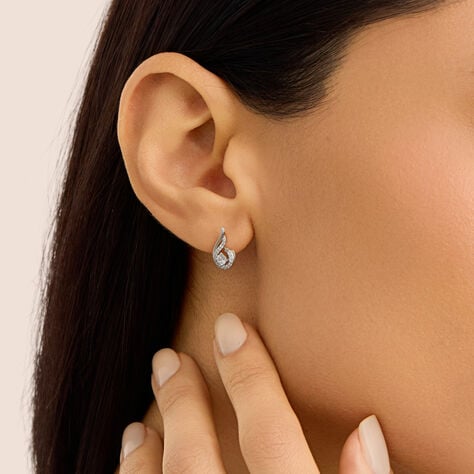 Orecchini Lobo Silver Elegance Argento Rodiato Cubic Zirconia - Orecchini a Lobo Donna | Stroili